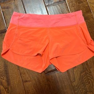 Neon Orange size 6 Speed Up Low-Rise Lined Short 2.5" (rare color)
